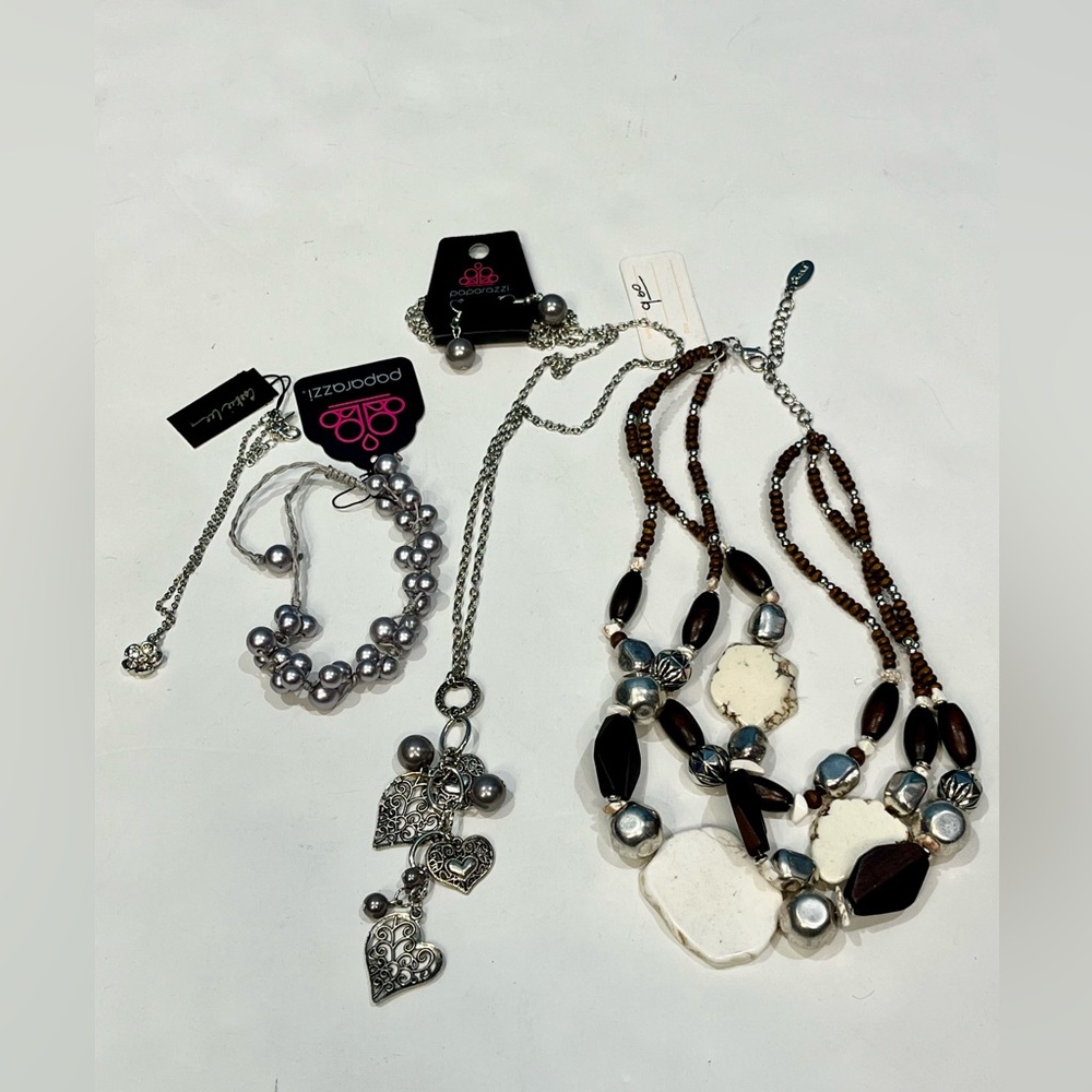 Set Various Jewelry W/Tags 2 Necklaces Anklet Bracelet Earrings Paparazzi etc